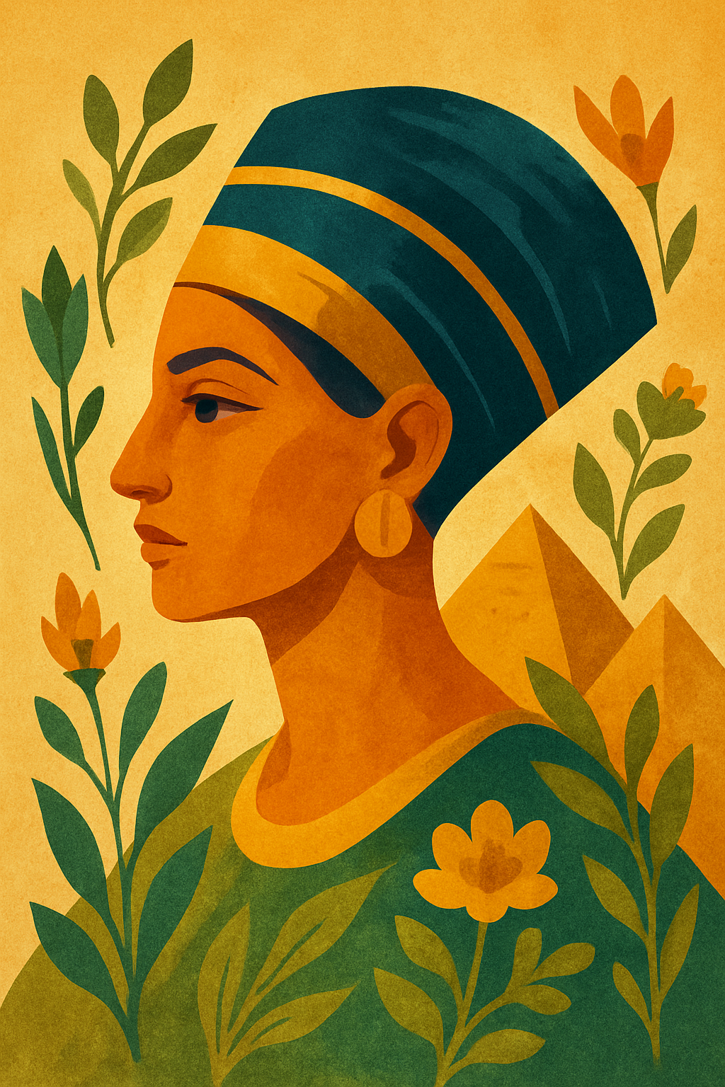 Ilustração de aldeia africana observando o céu