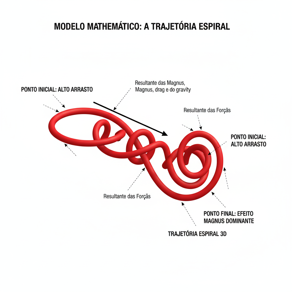 Ilustração de um modelo matemático em espiral 3D