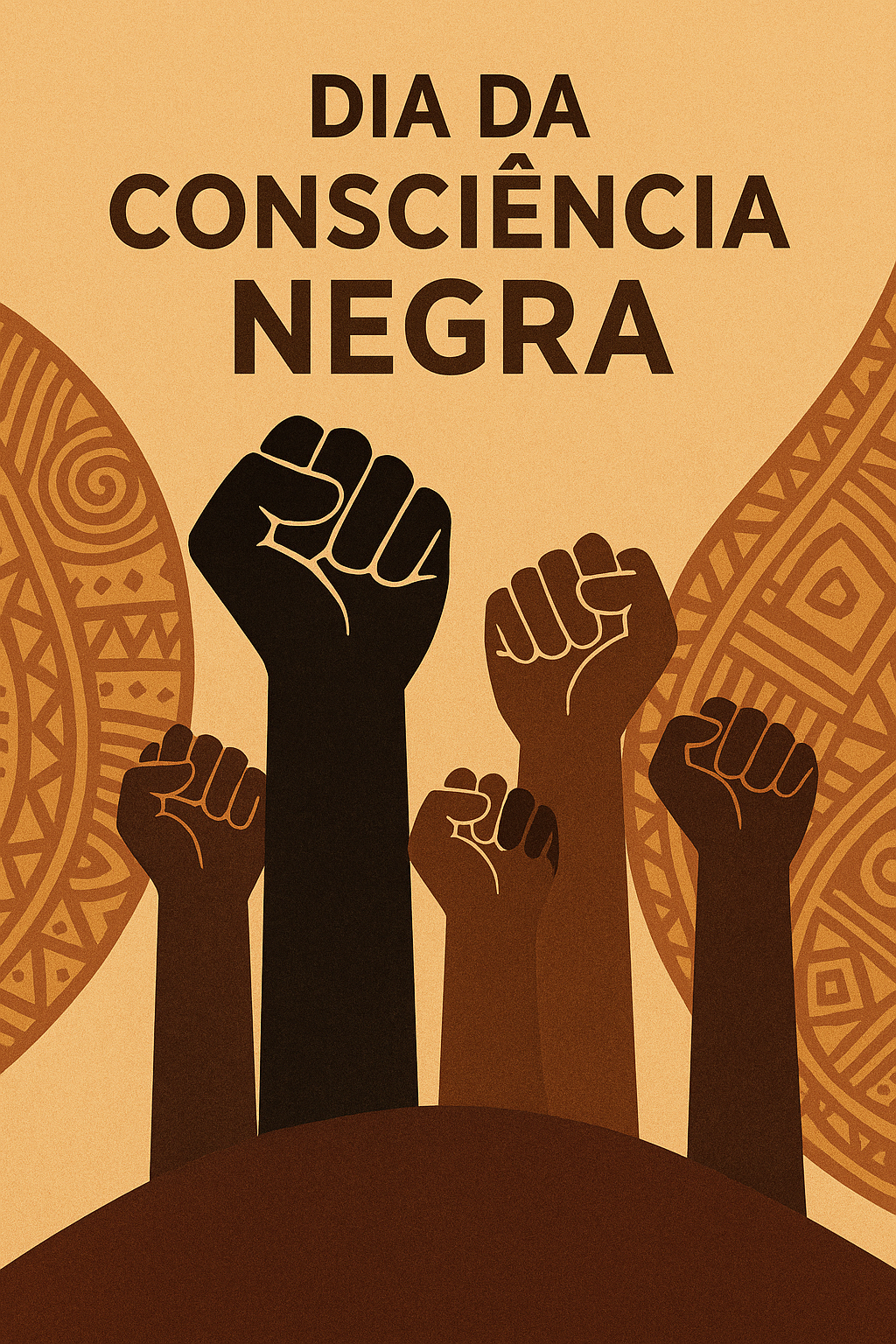Ilustração abstrata representando o Dia da Consciência Negra